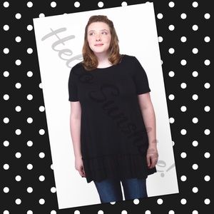 Black Double Ruffle Tunic